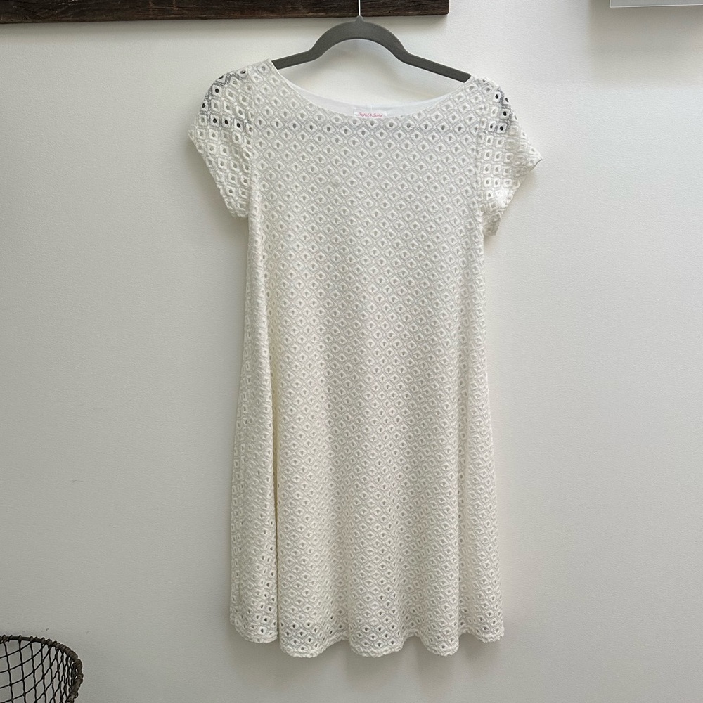 Ingrid & Isabel White Eyelet Lace Swing Dress
